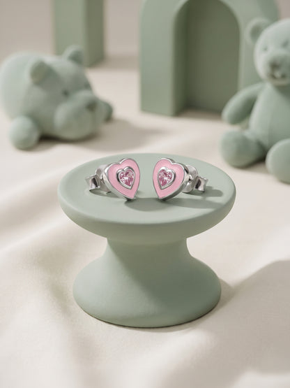 Silver Tender Hearts Kids Studs