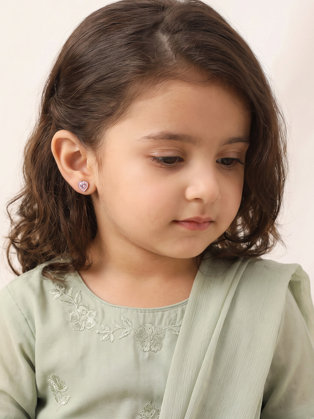 Silver Tender Hearts Kids Studs