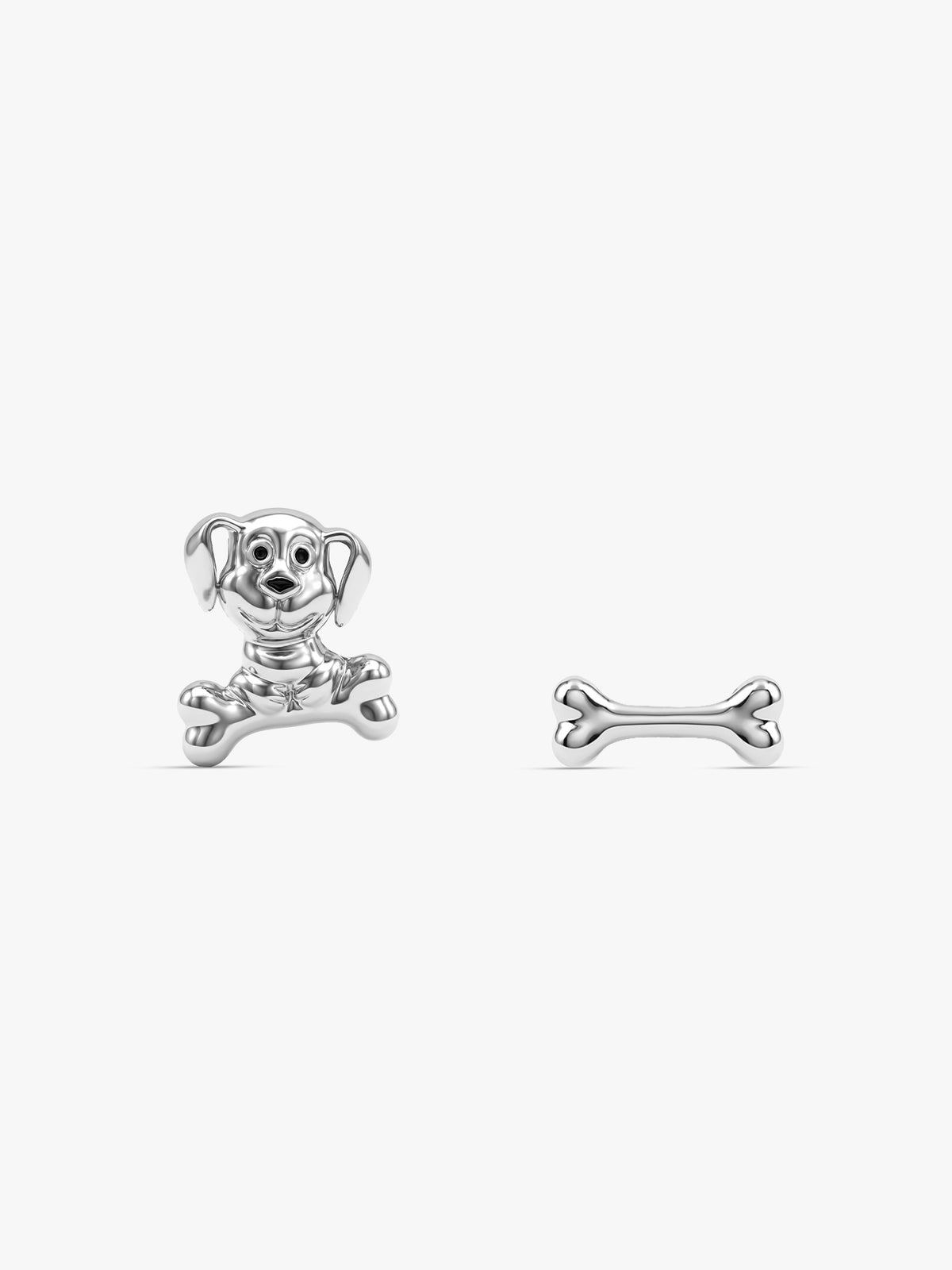 Silver Cute Doggy Kids Studs