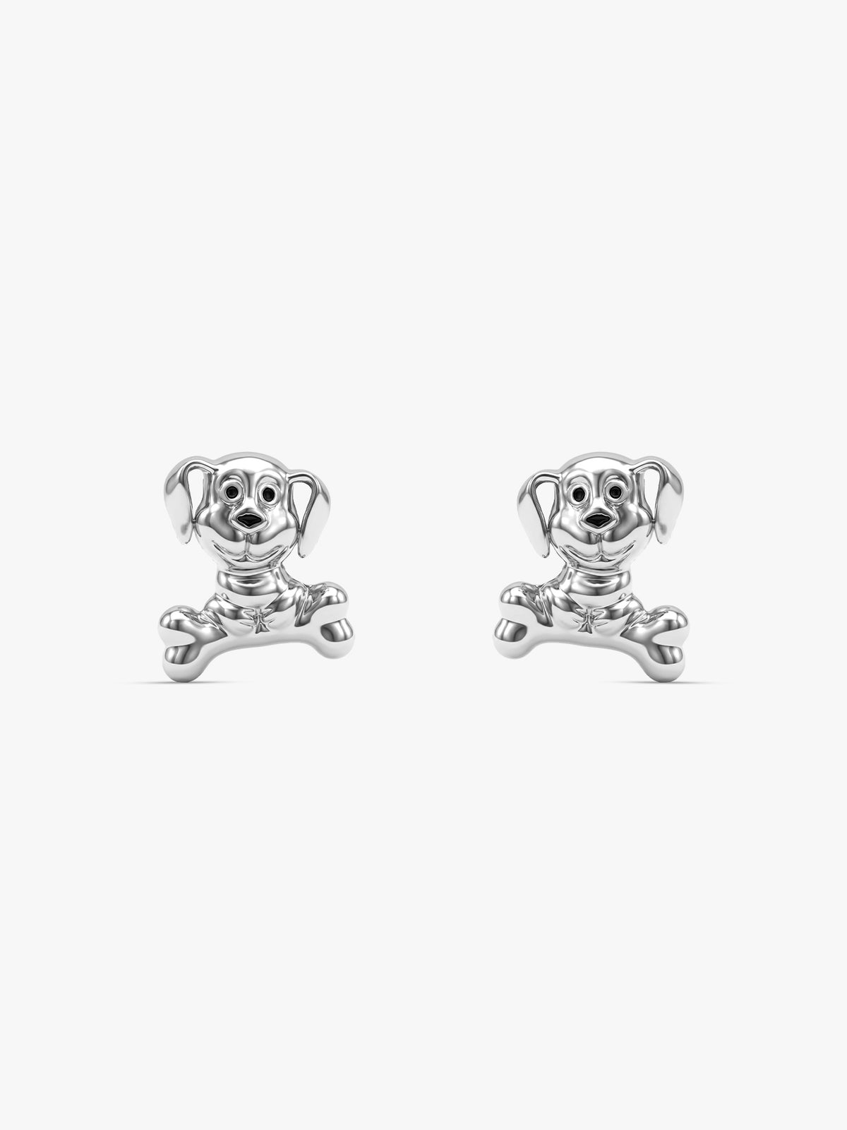 Silver Cute Doggy Kids Studs