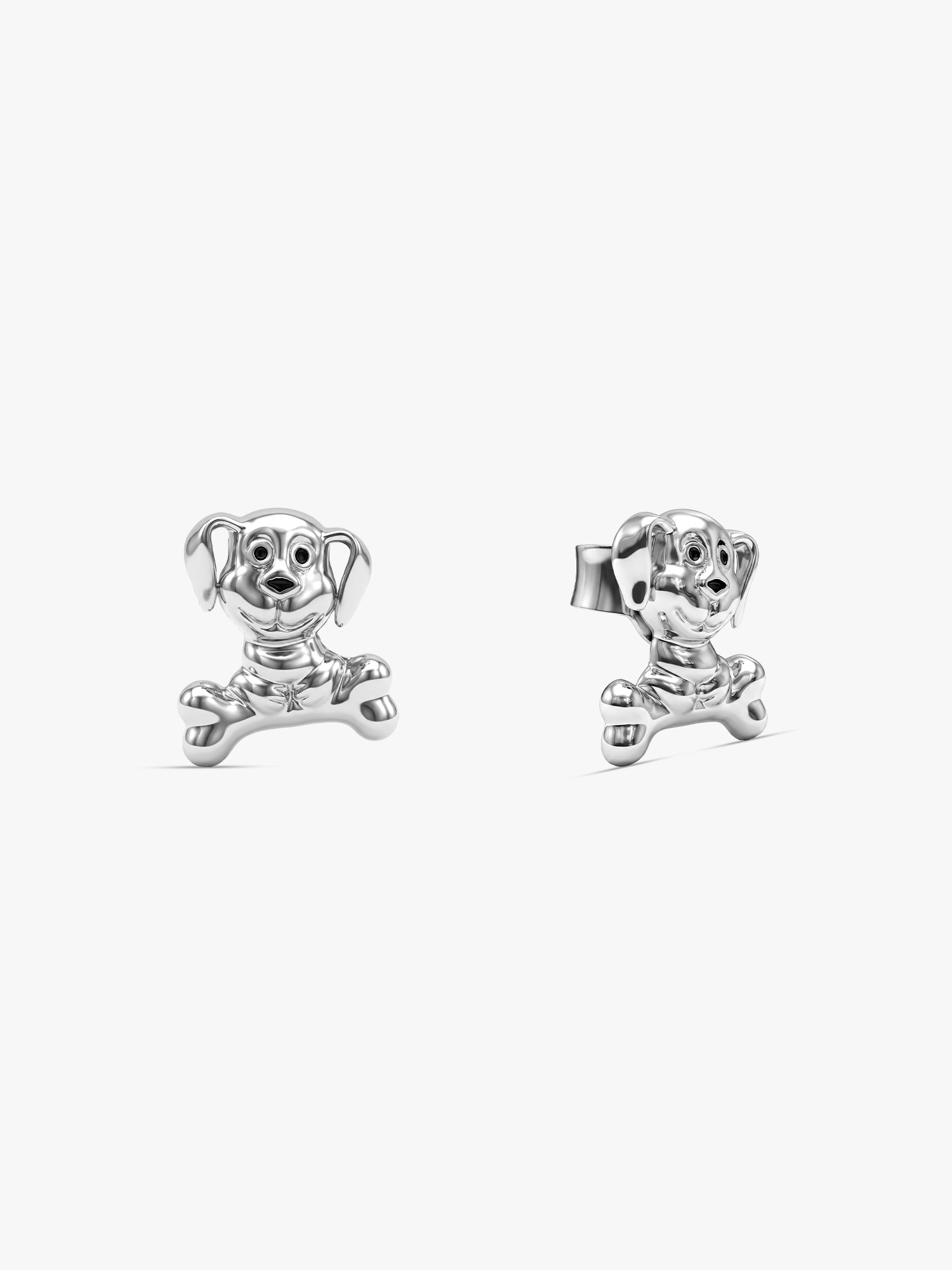 Silver Cute Doggy Kids Studs