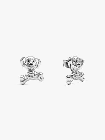 Silver Cute Doggy Kids Studs