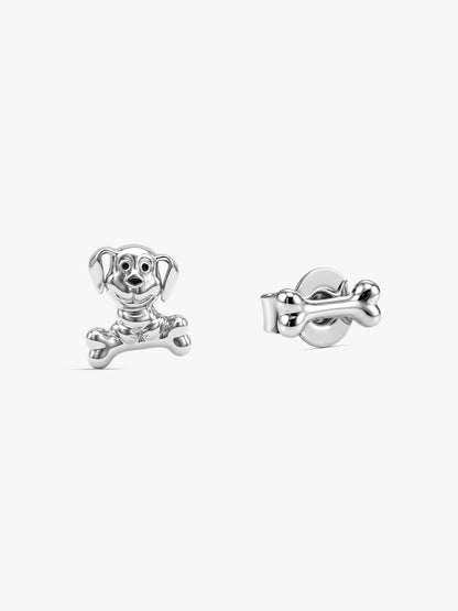 Silver Cute Doggy Kids Studs