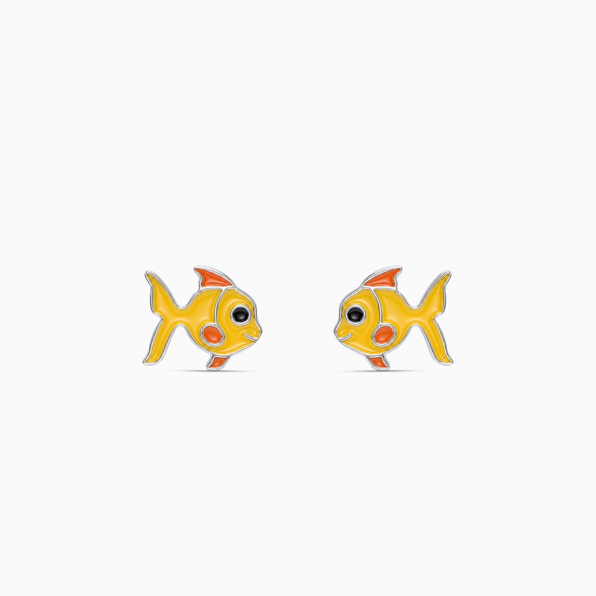 Silver Goldfish Kids Stud Earrings