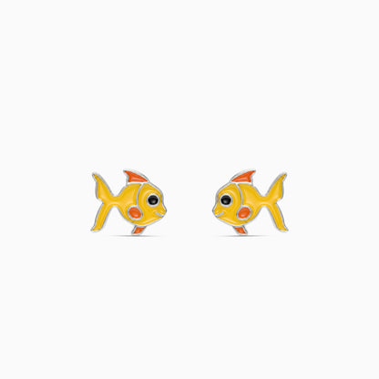 Silver Goldfish Kids Stud Earrings