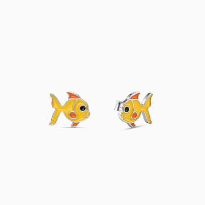 Silver Goldfish Kids Stud Earrings