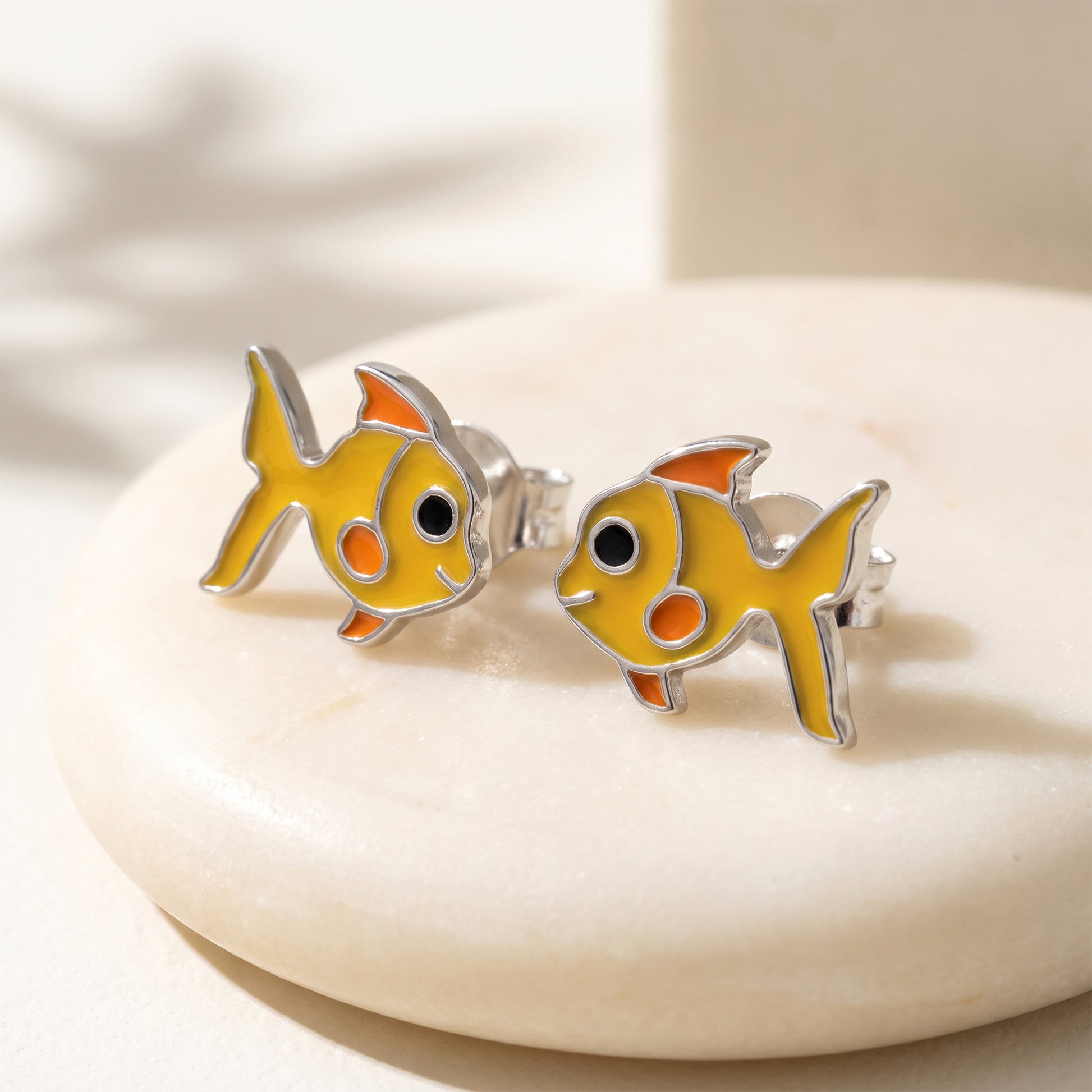 Silver Goldfish Kids Stud Earrings