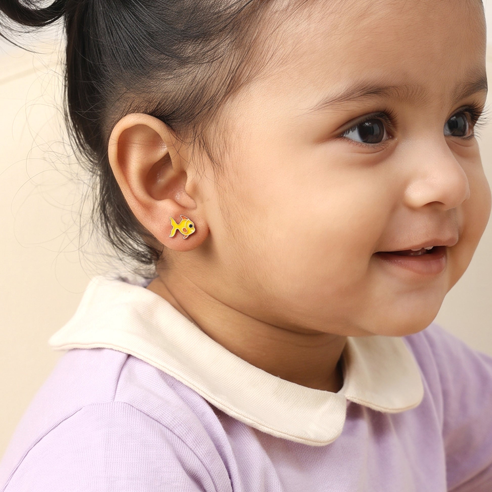 Silver Goldfish Kids Stud Earrings