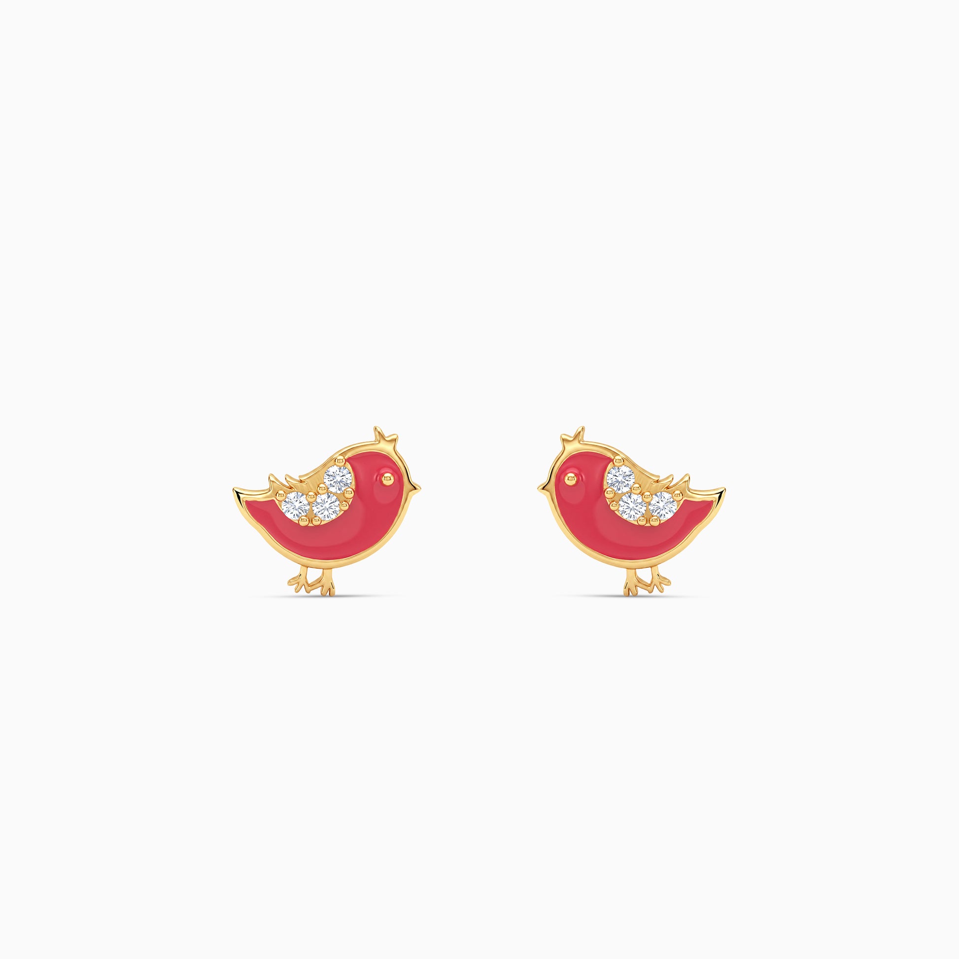 Golden Chirp-Chirp Kids Stud Earrings
