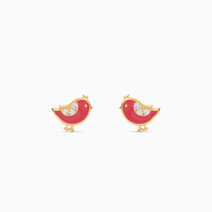 Golden Chirp-Chirp Kids Stud Earrings