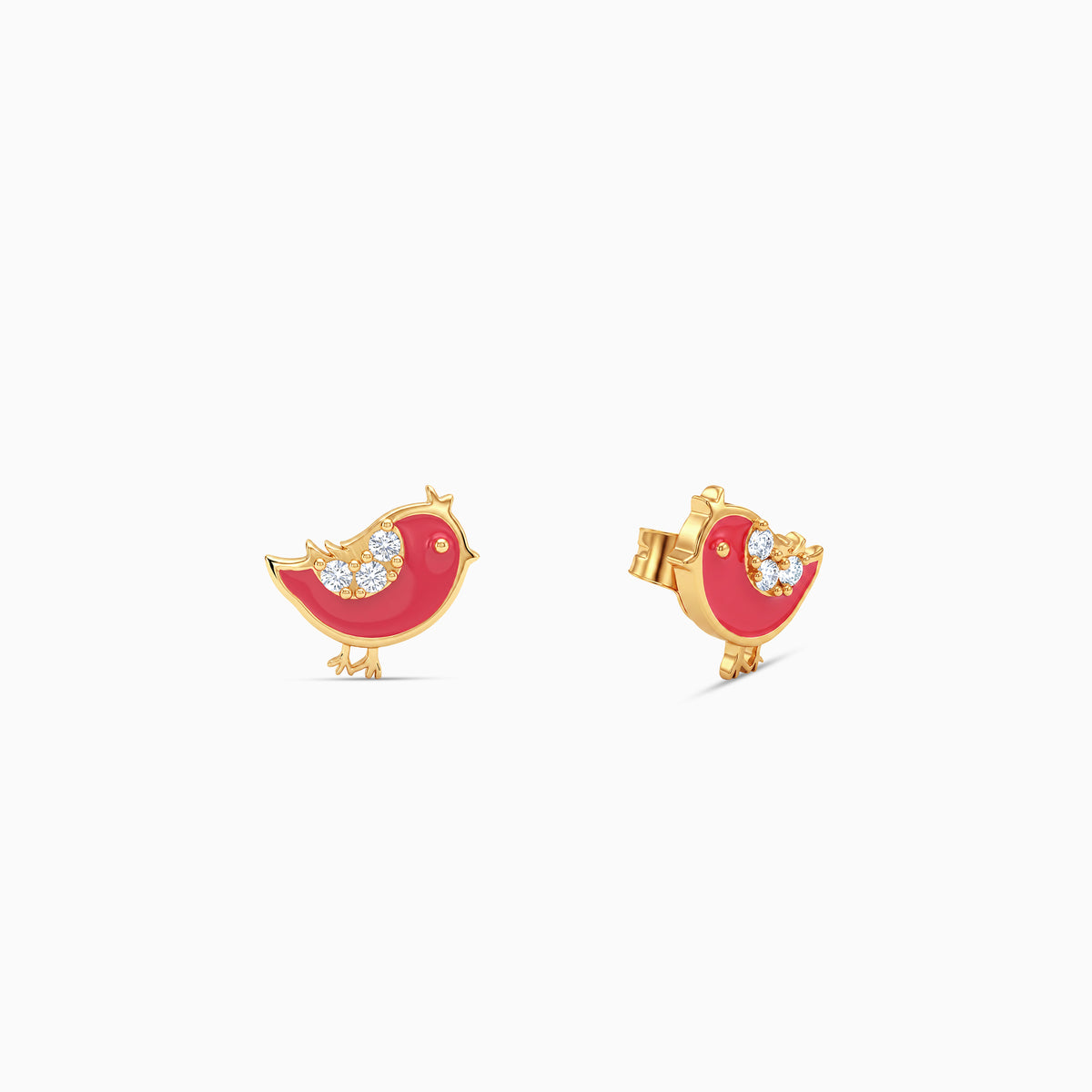 Golden Chirp-Chirp Kids Stud Earrings