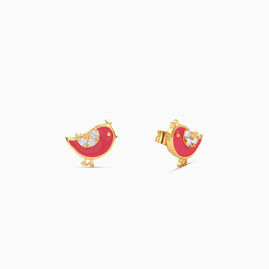 Golden Chirp-Chirp Kids Stud Earrings
