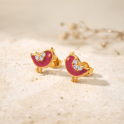 Golden Chirp-Chirp Kids Stud Earrings