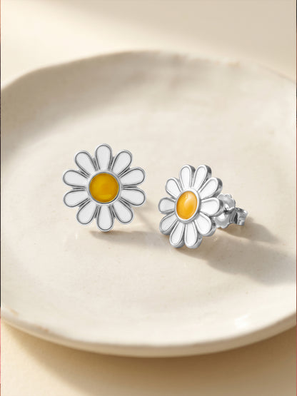 Silver Her Daisy Kids Studs