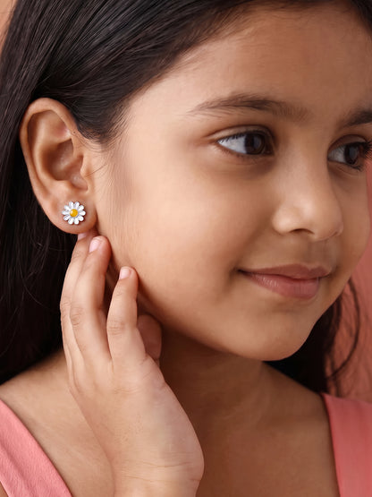 Silver Her Daisy Kids Studs