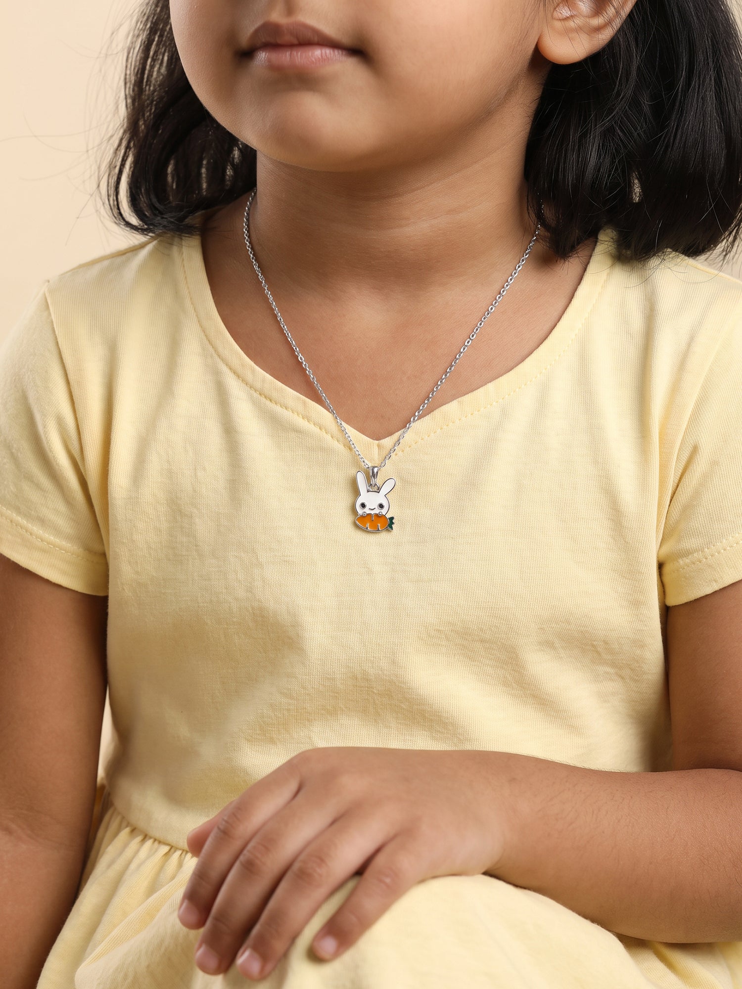 Silver Carrot Cutie Kids Pendant
