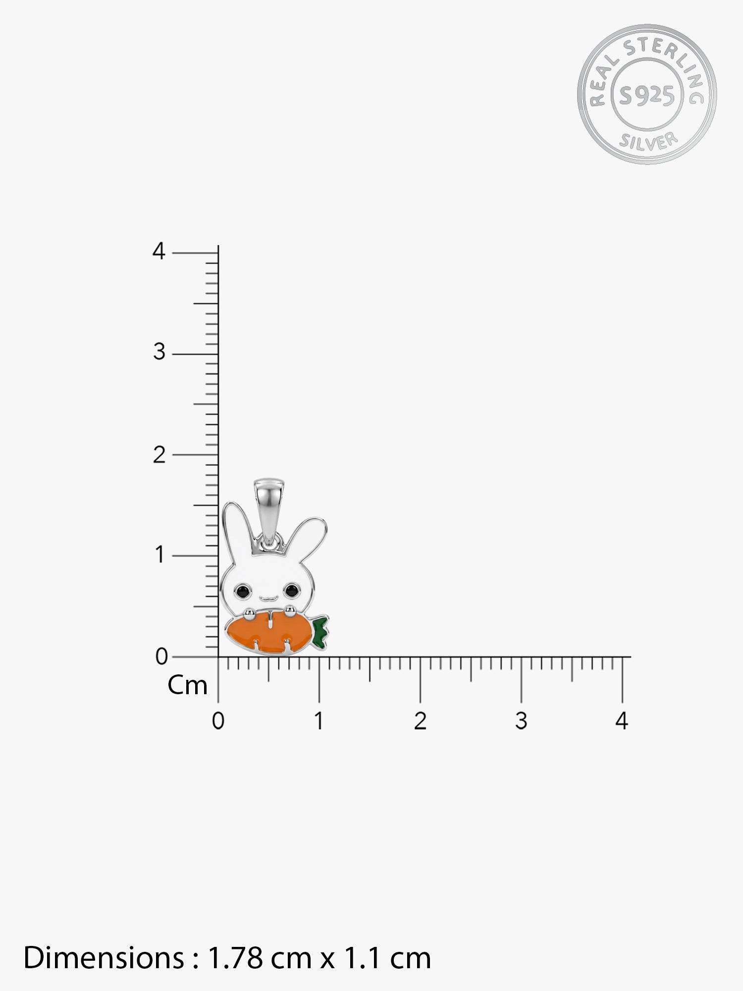 Silver Carrot Cutie Kids Pendant