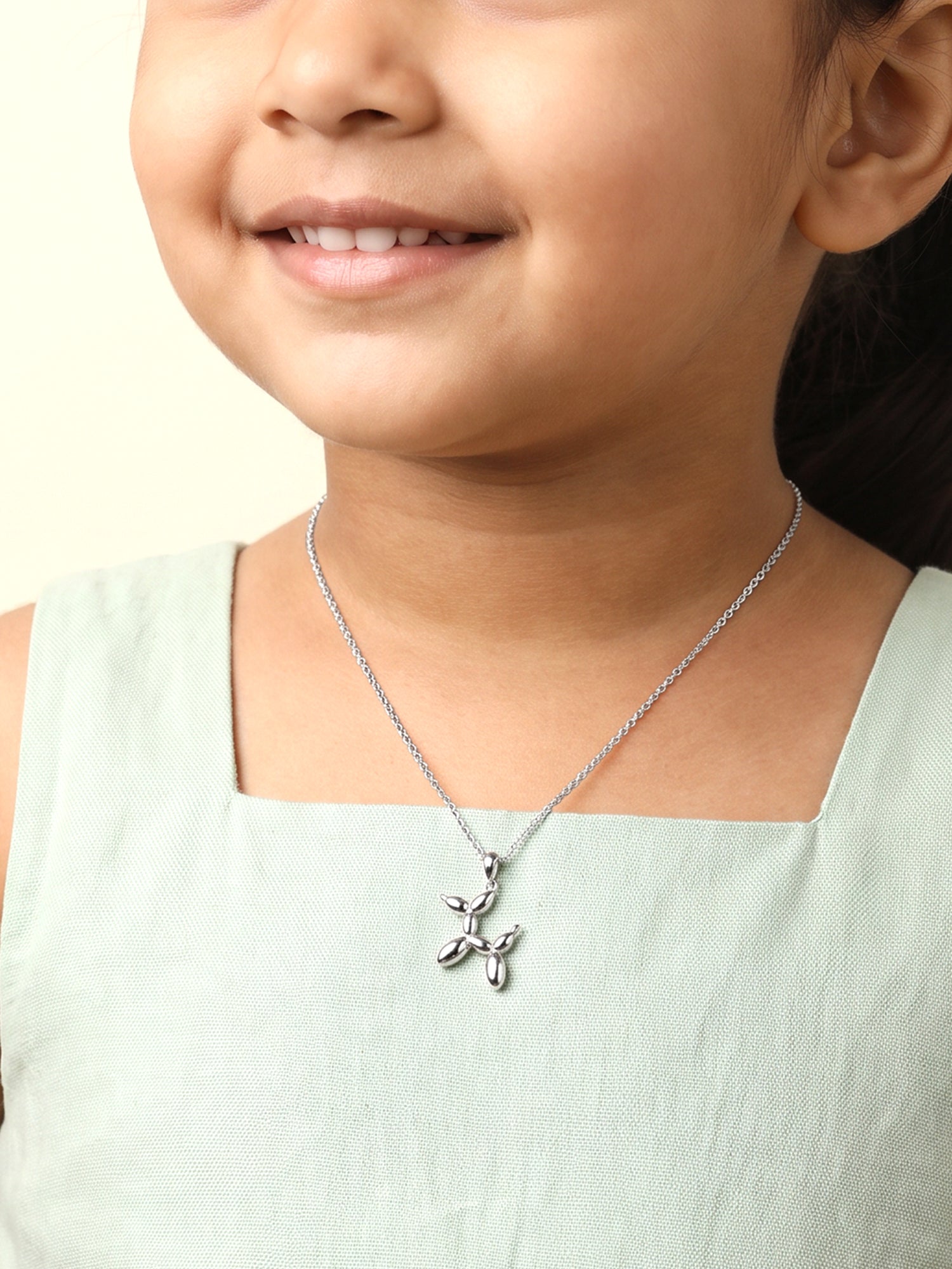 Silver Mr Wiggles Kids Pendant With Link Chain