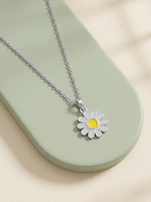Silver Daisy Dot Kids Pendant