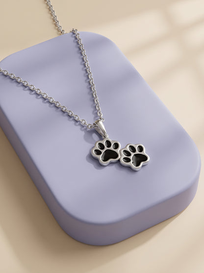 Silver Paw Choice Kids Pendant With Link Chain (2 - 6 Years)