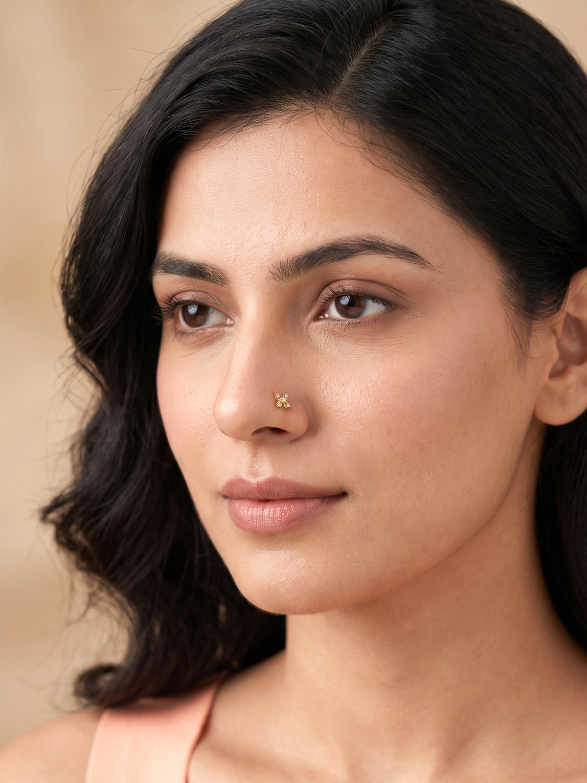 Golden Lorena Nose Pin