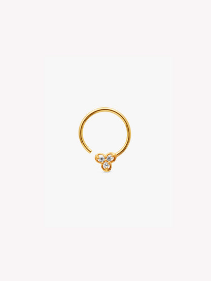 Golden Irises Nose Pin