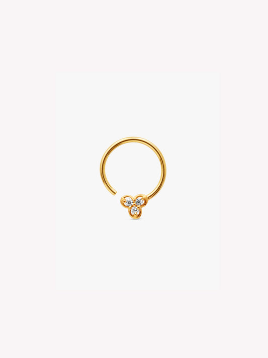 Golden Irises Nose Pin
