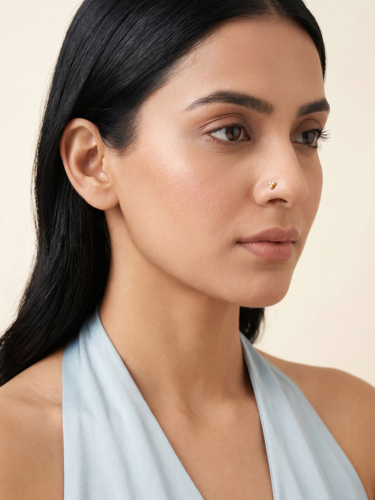 Golden Irises Nose Pin