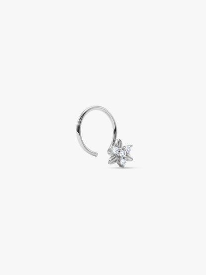 Silver Special Lily Nose Pin