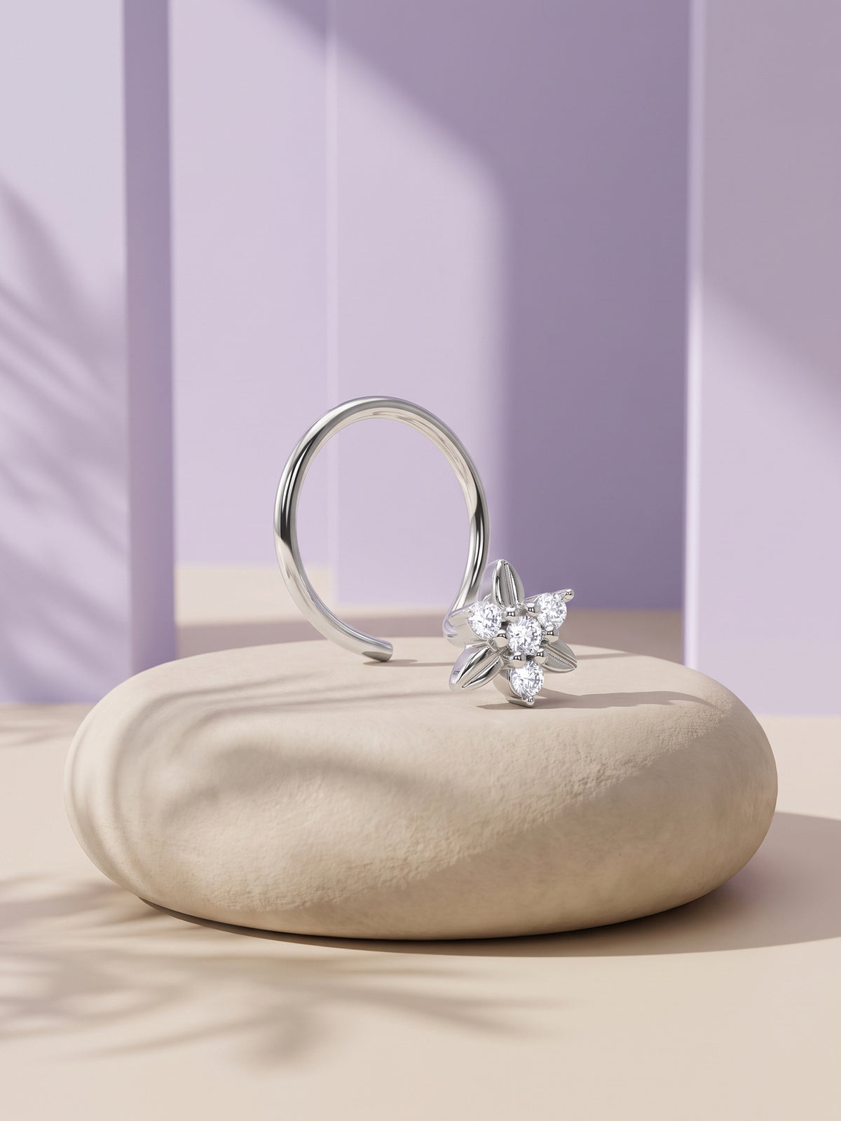 Silver Special Lily Nose Pin