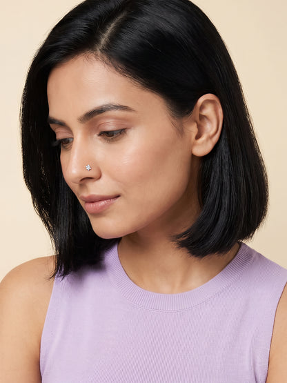 Silver Special Lily Nose Pin