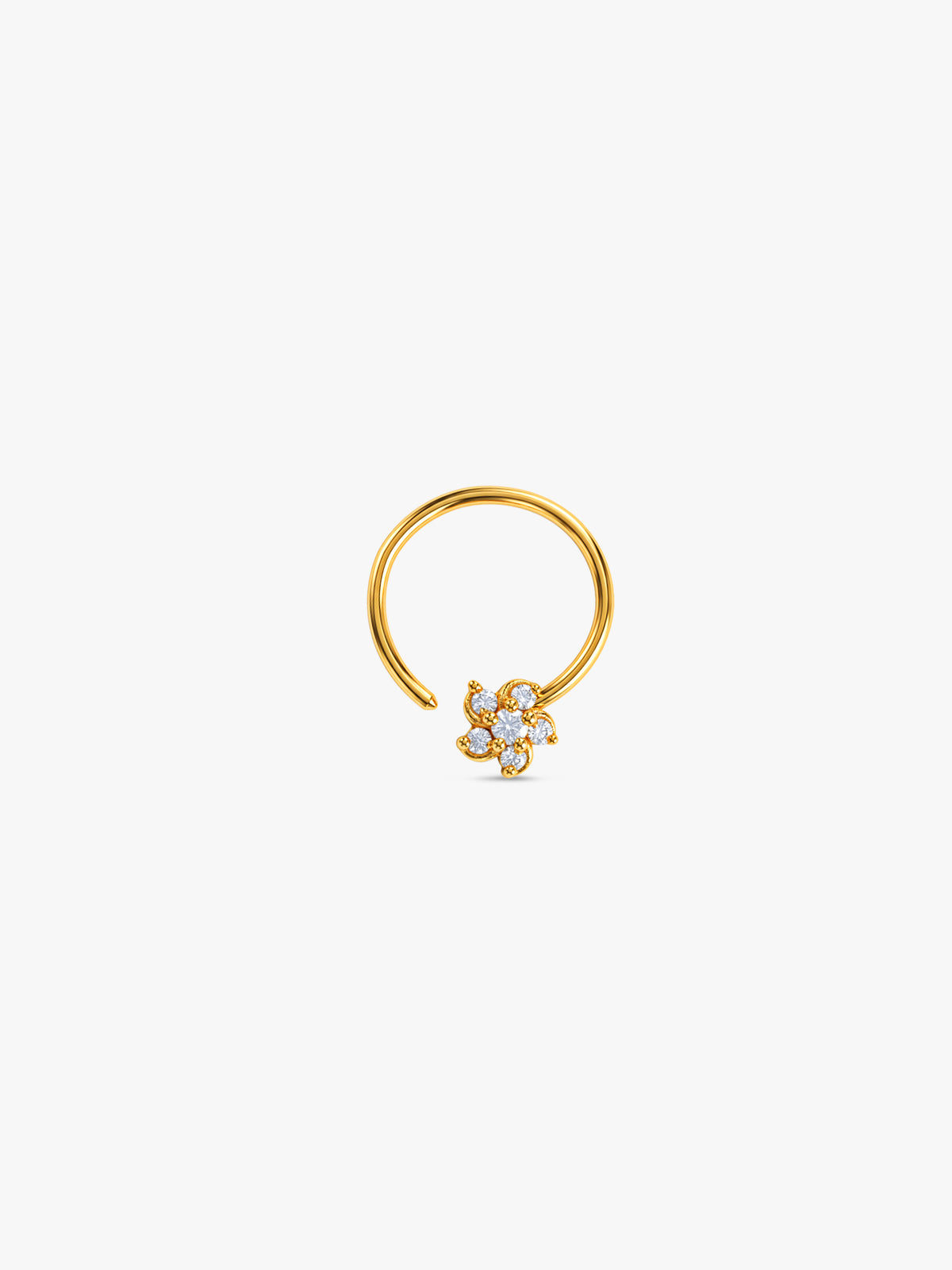 Golden Modern Floret Nose Pin