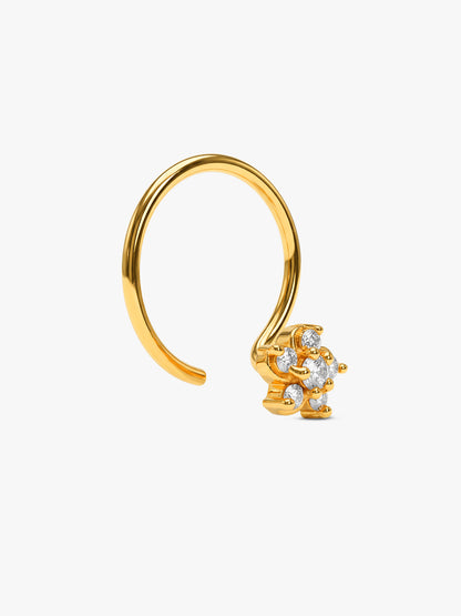 Golden Modern Floret Nose Pin