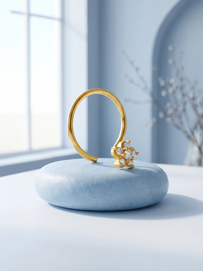 Golden Modern Floret Nose Pin