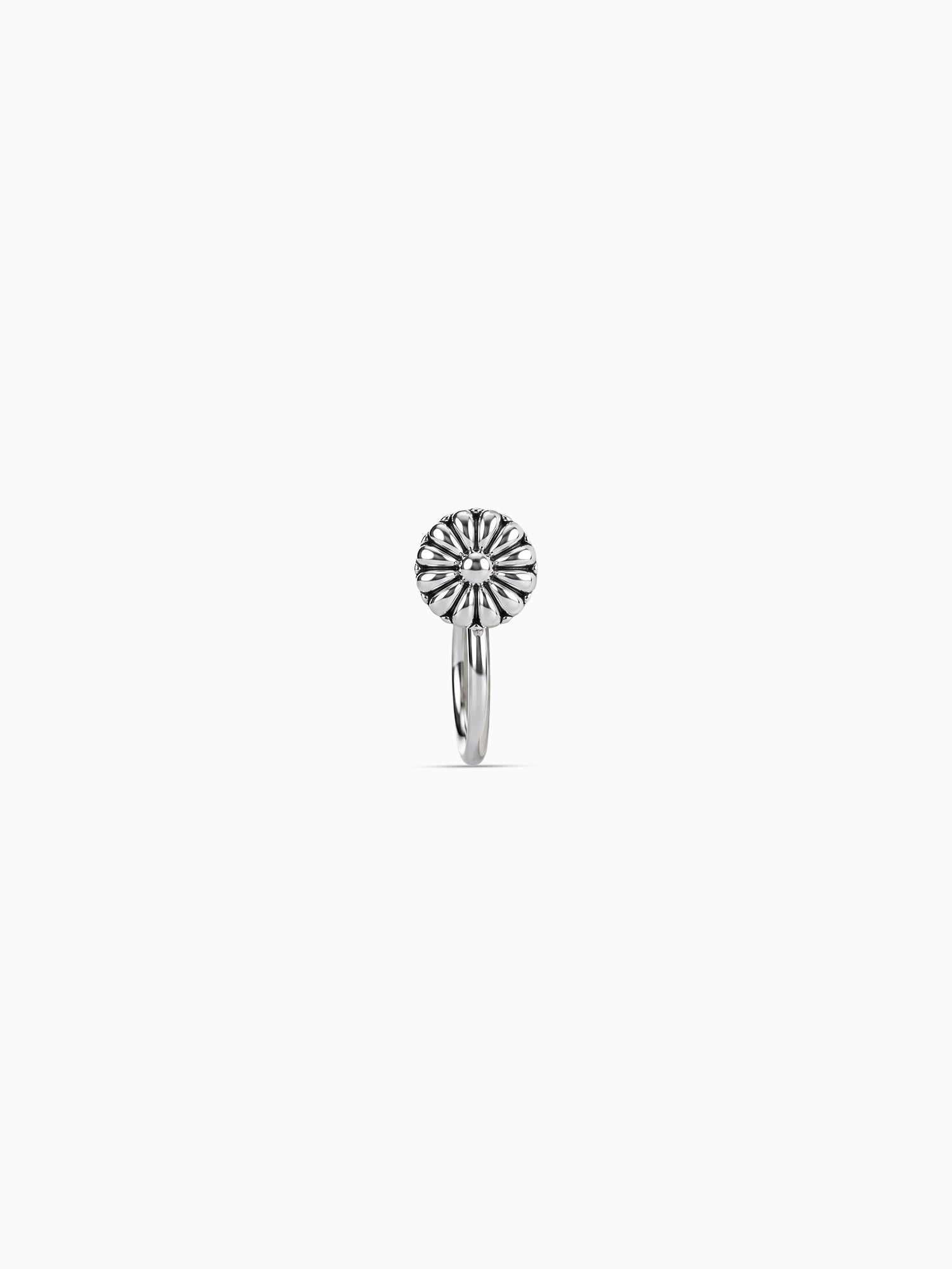 Oxidised Silver Vintage Daisy Nosepin (Clip On)