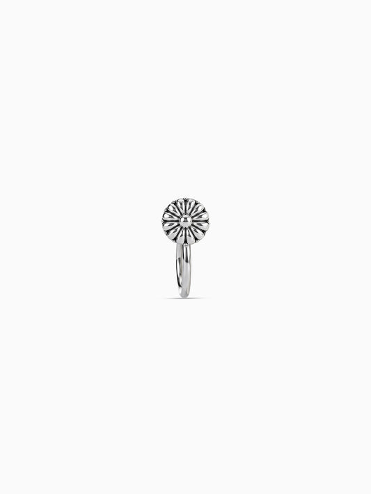 Oxidised Silver Vintage Daisy Nosepin (Clip On)