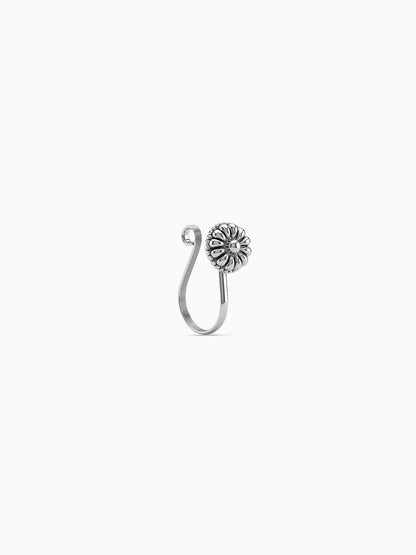 Oxidised Silver Vintage Daisy Nosepin (Clip On)