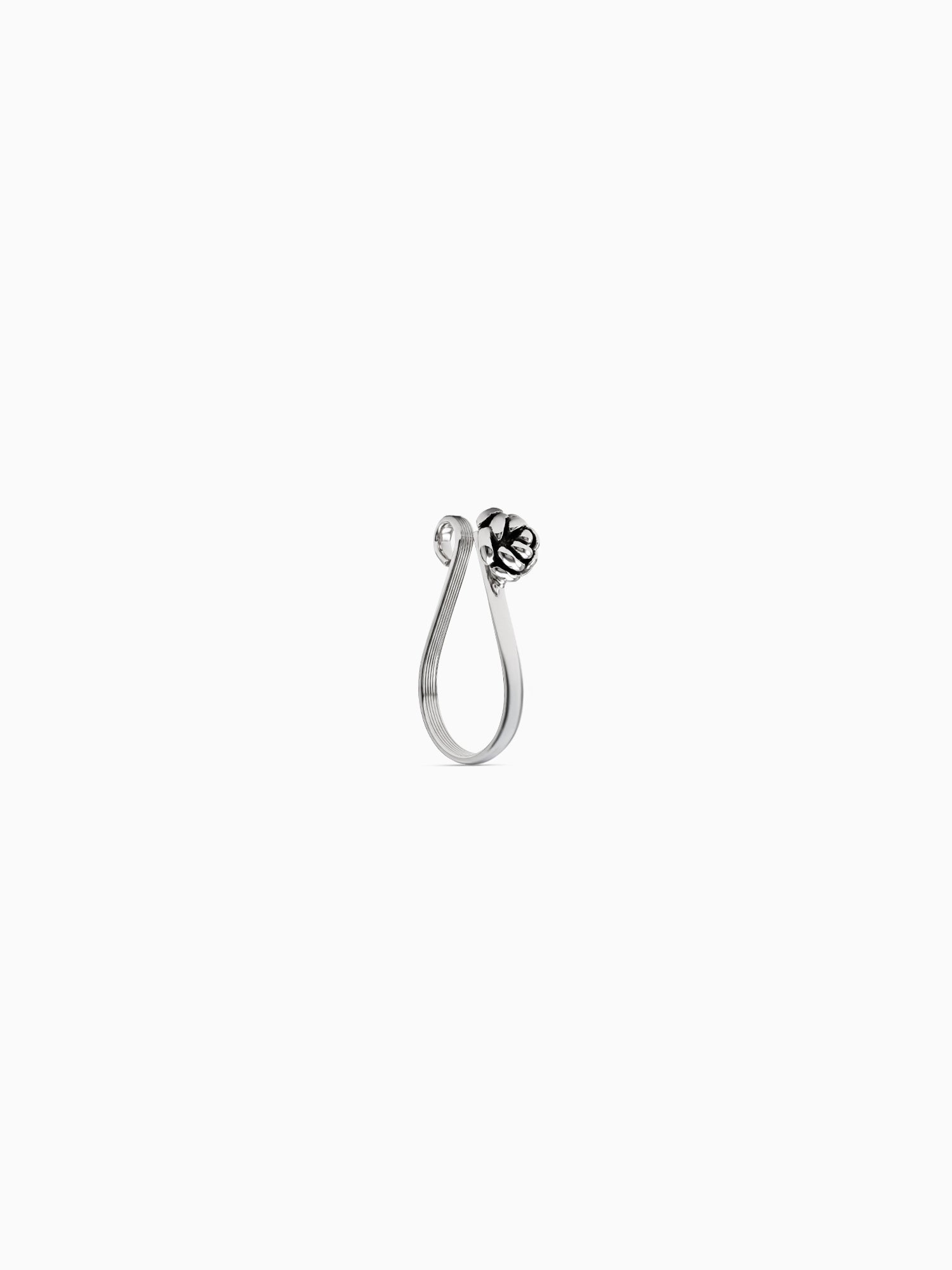Oxidised Silver Vintage Rose Nosepin (Clip On)