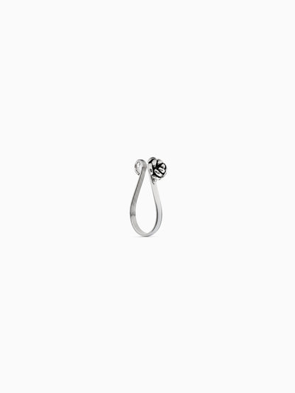 Oxidised Silver Vintage Rose Nosepin (Clip On)