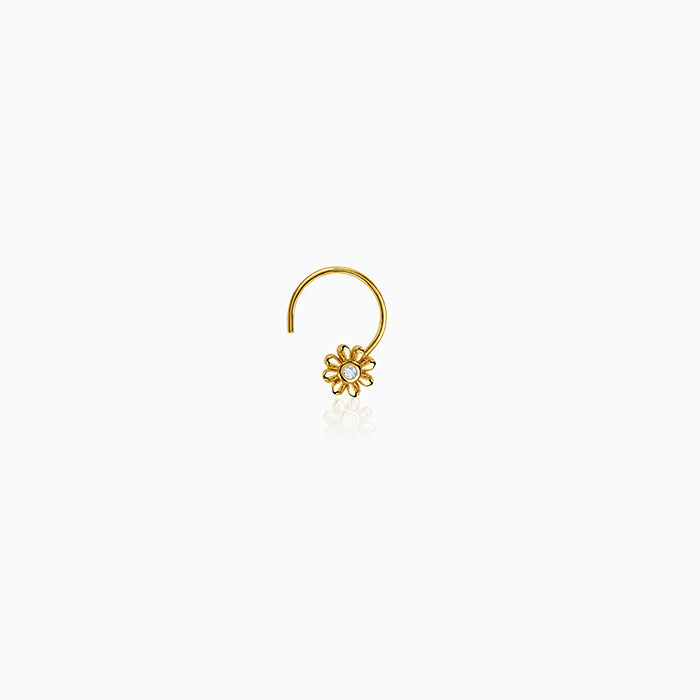 Golden Floral Fantasy Nose Pin