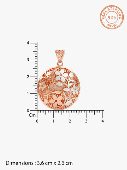 Dual Tone Rosavelle Silver Pendant With Link Chain