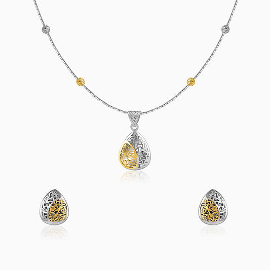 Dual Tone Lila Blush Silver Set