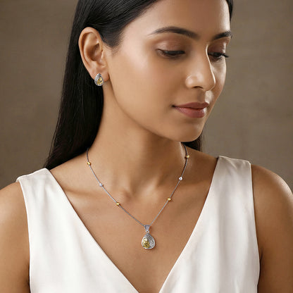 Dual Tone Lila Blush Silver Set