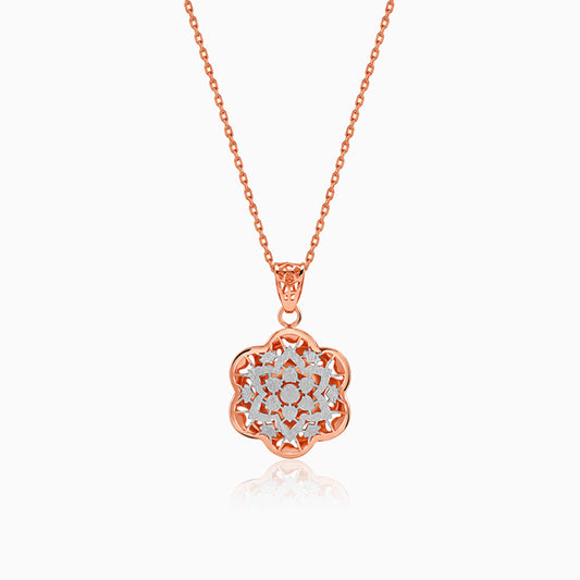 Dual Tone Eloria Silver Pendant With Link Chain