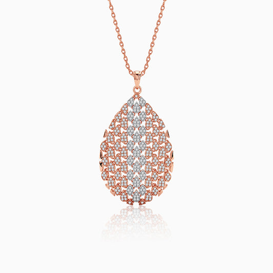 Dual Tone Mermaid Gleam Silver Pendant With Link Chain