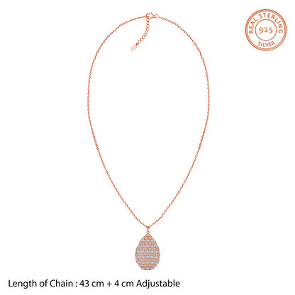 Dual Tone Oval Reef Silver Pendant With Link Chain