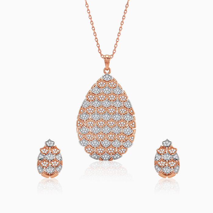 Dual Tone Oval Reef Silver Set