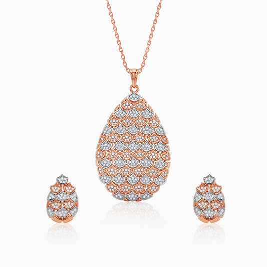 Dual Tone Oval Reef Silver Set