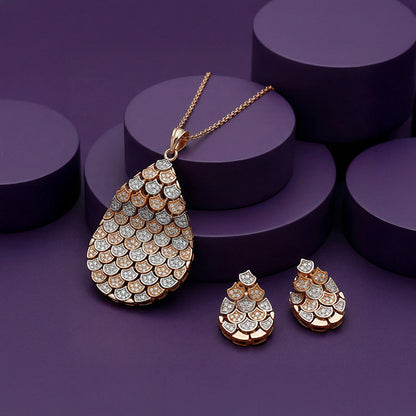 Dual Tone Oval Reef Silver Set