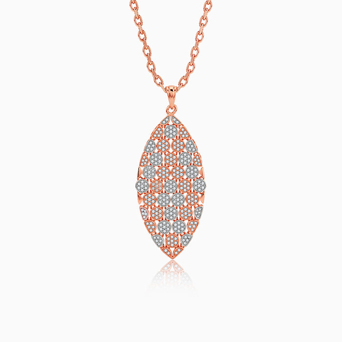 Dual Tone Verdant Glow Silver Pendant With Link Chain